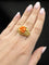 Bague 57 Anello Corallo di Rosa - Bague artisanale en or jaune et corail naturel 58 Facettes anello corallo