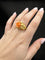 Bague 57 Anello Corallo di Rosa - Bague artisanale en or jaune et corail naturel 58 Facettes anello corallo