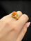 Bague 57 Anello Corallo di Rosa - Bague artisanale en or jaune et corail naturel 58 Facettes anello corallo