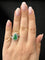 Bague 56 Goccia di Bosco - Bague en or blanc avec émeraude et diamants 58 Facettes anello goccia smeraldo