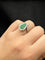 Bague 56 Goccia di Bosco - Bague en or blanc avec émeraude et diamants 58 Facettes anello goccia smeraldo