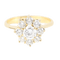 Bague 53 Bague rosette en or jaune 18 carats et diamants taille brillant 58 Facettes