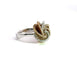 Bague 55 Bague fleur bicolore en or 750 avec diamants 1,20 ct 58 Facettes 50422