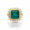 Bague 52 Bague en or jaune 18 ct, émeraude colombienne et diamants 58 Facettes 50418