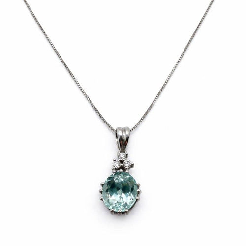 Pendentif Pendentif - Or blanc 14 carats, rubellite et diamants 58 Facettes 50362