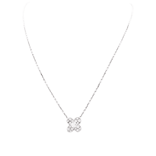 Collier Collier Van Cleef & Arpels, "Trefle", or blanc et diamants. 58 Facettes 35377