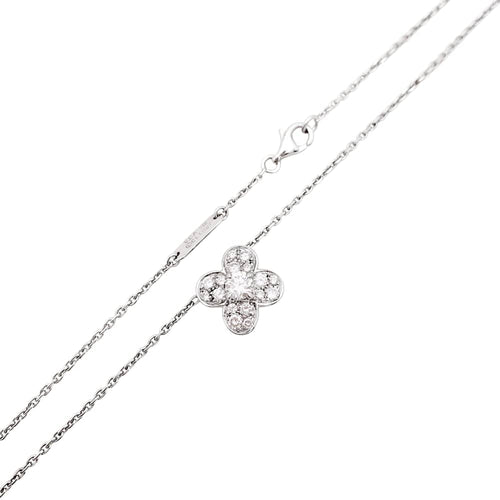Collier Collier Van Cleef & Arpels, "Trefle", or blanc et diamants. 58 Facettes 35377