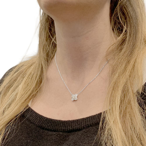 Collier Collier Van Cleef & Arpels, "Trefle", or blanc et diamants. 58 Facettes 35377