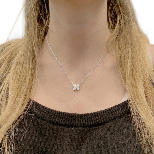 Collier Collier Van Cleef & Arpels, "Trefle", or blanc et diamants. 58 Facettes 35377