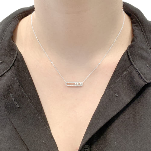 Collier Collier Messika, "Baby Move Pavé", or blanc et diamants. 58 Facettes 35380