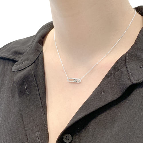 Collier Collier Messika, "Baby Move Pavé", or blanc et diamants. 58 Facettes 35380