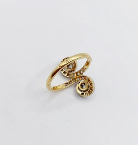 Bague 50 Bague toi et moi marquise en or 18k et platine avec diamants 58 Facettes A06687