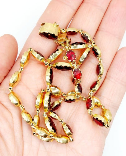 Collier Collier antique en or 18 carats aux grenats de Perpignan (circa 1920) 58 Facettes A06698