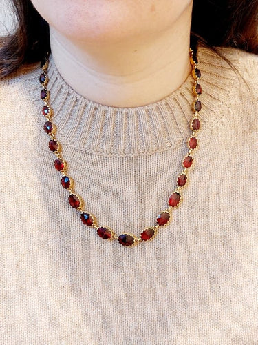 Collier Collier antique en or 18 carats aux grenats de Perpignan (circa 1920) 58 Facettes A06698