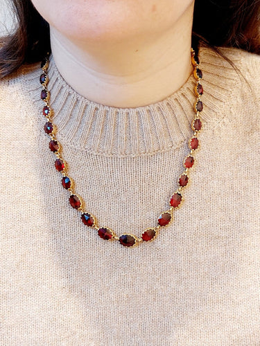 Collier Collier antique en or 18 carats aux grenats de Perpignan (circa 1920) 58 Facettes A06698