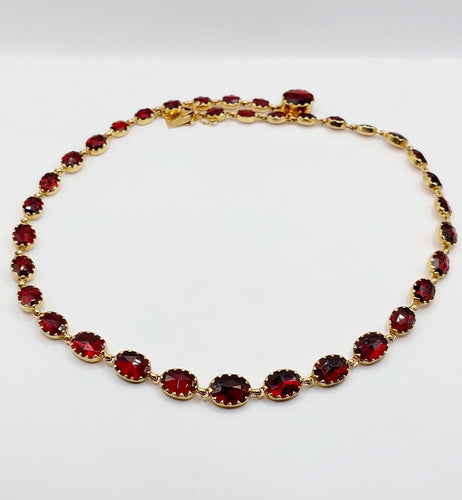 Collier Collier antique en or 18 carats aux grenats de Perpignan (circa 1920) 58 Facettes A06698