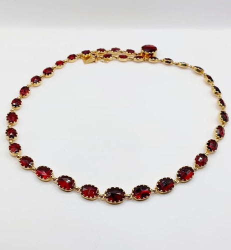 Collier Collier antique en or 18 carats aux grenats de Perpignan (circa 1920) 58 Facettes A06698