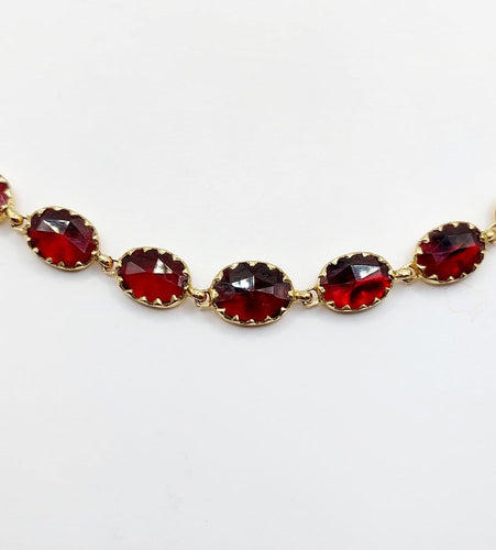 Collier Collier antique en or 18 carats aux grenats de Perpignan (circa 1920) 58 Facettes A06698