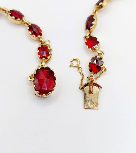 Collier Collier antique en or 18 carats aux grenats de Perpignan (circa 1920) 58 Facettes A06698