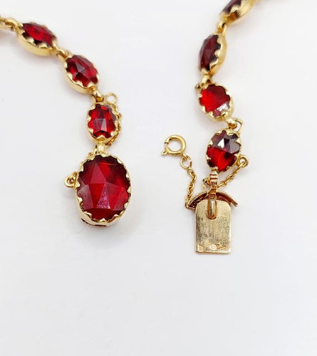 Collier Collier antique en or 18 carats aux grenats de Perpignan (circa 1920) 58 Facettes A06698