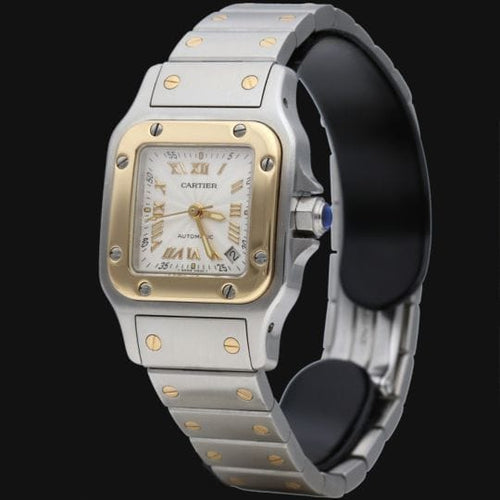 Montre Cartier Montre Santos De Cartier Galbee Pm 58 Facettes MT45189