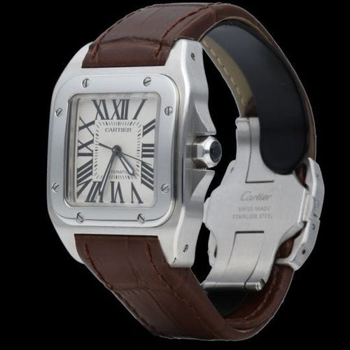 Montre Cartier Santos 100 - Montre automatique en acier 58 Facettes MT45348
