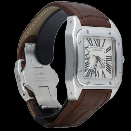 Montre Cartier Santos 100 - Montre automatique en acier 58 Facettes MT45348
