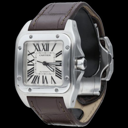 Montre Cartier Santos 100 - Montre automatique en acier 58 Facettes MT45394