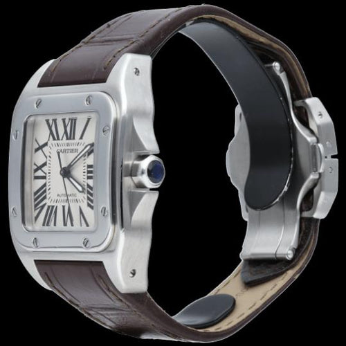 Montre Cartier Santos 100 - Montre automatique en acier 58 Facettes MT45394