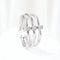 Bague 66 TOUS - Bague triple tressée en or blanc 18 carats et diamants 58 Facettes J000002214