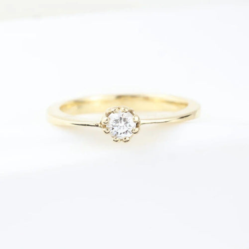 Bague 55 Bague solitaire en or jaune 18 carats avec diamant taille brillant 58 Facettes 130003