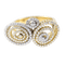 Bague 57 Bague en or jaune 18 carats avec accents en or blanc et diamants 58 Facettes