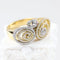 Bague 57 Bague en or jaune 18 carats avec accents en or blanc et diamants 58 Facettes