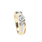Bague 55 Bague en or jaune 18 carats sertie de diamants taille brillant et princesse 58 Facettes 129555D