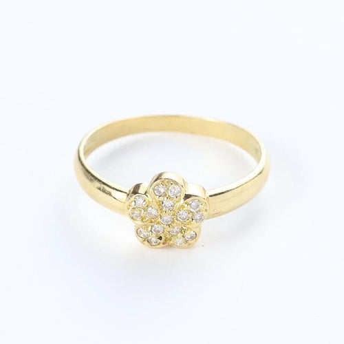Bague 56 Bague motif floral en or jaune 18 carats et diamants 58 Facettes 129058B
