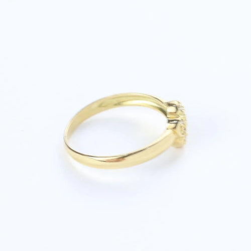 Bague 56 Bague motif floral en or jaune 18 carats et diamants 58 Facettes 129058B