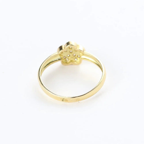 Bague 56 Bague motif floral en or jaune 18 carats et diamants 58 Facettes 129058B