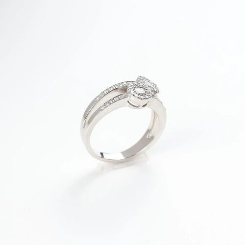 Bague 57 Bague « Toi et Moi » en or blanc 18 carats avec diamants 58 Facettes 146/23