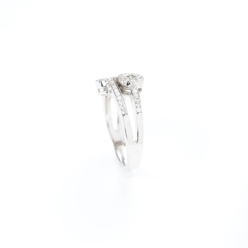 Bague 57 Bague « Toi et Moi » en or blanc 18 carats avec diamants 58 Facettes 146/23
