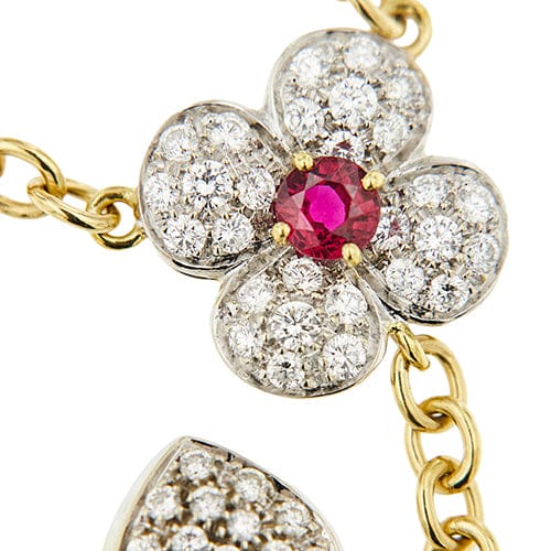 Collier Collier chandelier - Rubis et diamants en or jaune et blanc 18 kt 58 Facettes 40802