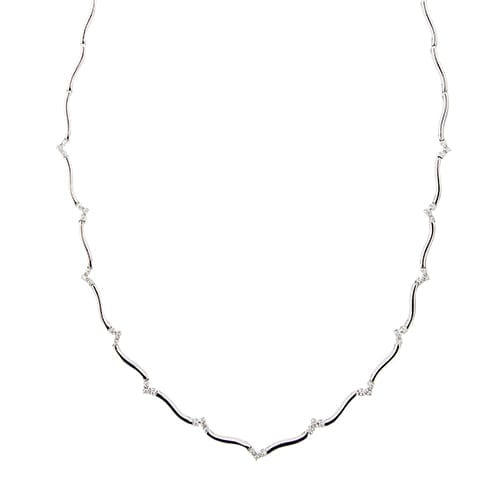 Collier Collier semirigide en or blanc 18 kt avec diamants 58 Facettes 33077