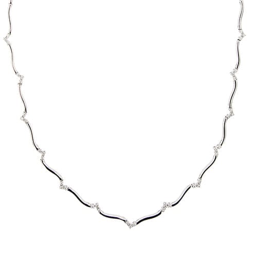 Collier Collier semirigide en or blanc 18 kt avec diamants 58 Facettes 33077