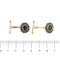 Boutons de manchette Gemelli - Boutons de manchette fleur en or rose 14 ct, saphirs et diamants 58 Facettes 41124