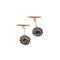 Boutons de manchette Gemelli - Boutons de manchette fleur en or rose 14 ct, saphirs et diamants 58 Facettes 41124
