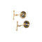 Boutons de manchette Gemelli - Boutons de manchette fleur en or rose 14 ct, saphirs et diamants 58 Facettes 41124