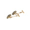 Boutons de manchette Gemelli - Boutons de manchette fleur en or rose 14 ct, saphirs et diamants 58 Facettes 41124
