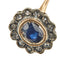 Boutons de manchette Gemelli - Boutons de manchette fleur en or rose 14 ct, saphirs et diamants 58 Facettes 41124