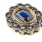 Boutons de manchette Gemelli - Boutons de manchette fleur en or rose 14 ct, saphirs et diamants 58 Facettes 41124