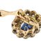 Boutons de manchette Gemelli - Boutons de manchette fleur en or rose 14 ct, saphirs et diamants 58 Facettes 41124