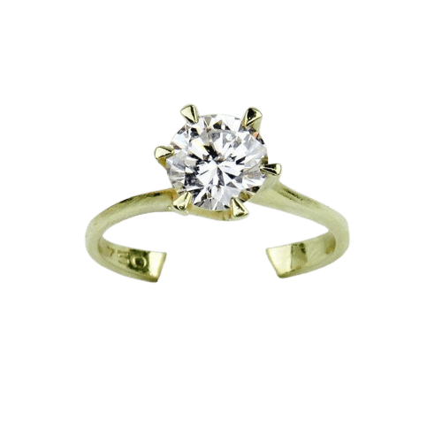 Bague 49 Bague en or jaune 750 avec diamant solitaire 1,014 ct 58 Facettes 1501